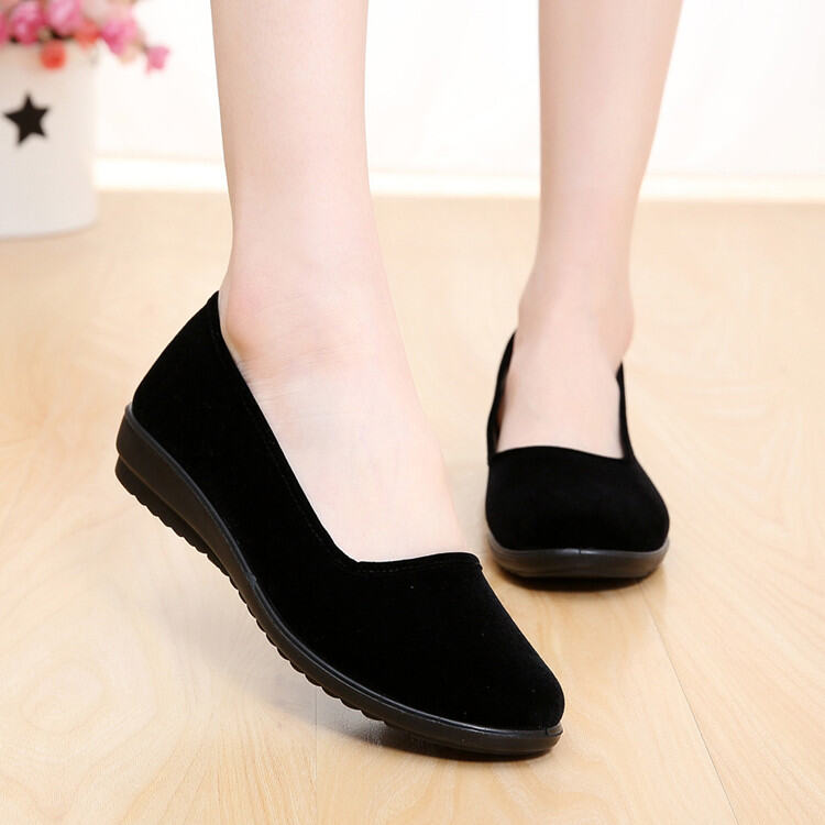 Old Beijing Cloth Shoes Women's Shoes Single-Layer Shoes Flat Heel Hotel Etiquette Work Shoes Mom Shoes Dance Shoes Black Cloth Shoes Women's Cloth Shoes