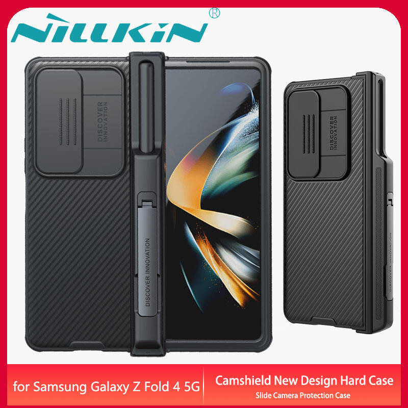 Nillkin for Samsung Galaxy Z Fold 4 5G Case Slide Camera Protection Back Cover Privacy Protecting Casing Fashion Hardcase with S Pen Holder(S Pen Not included)