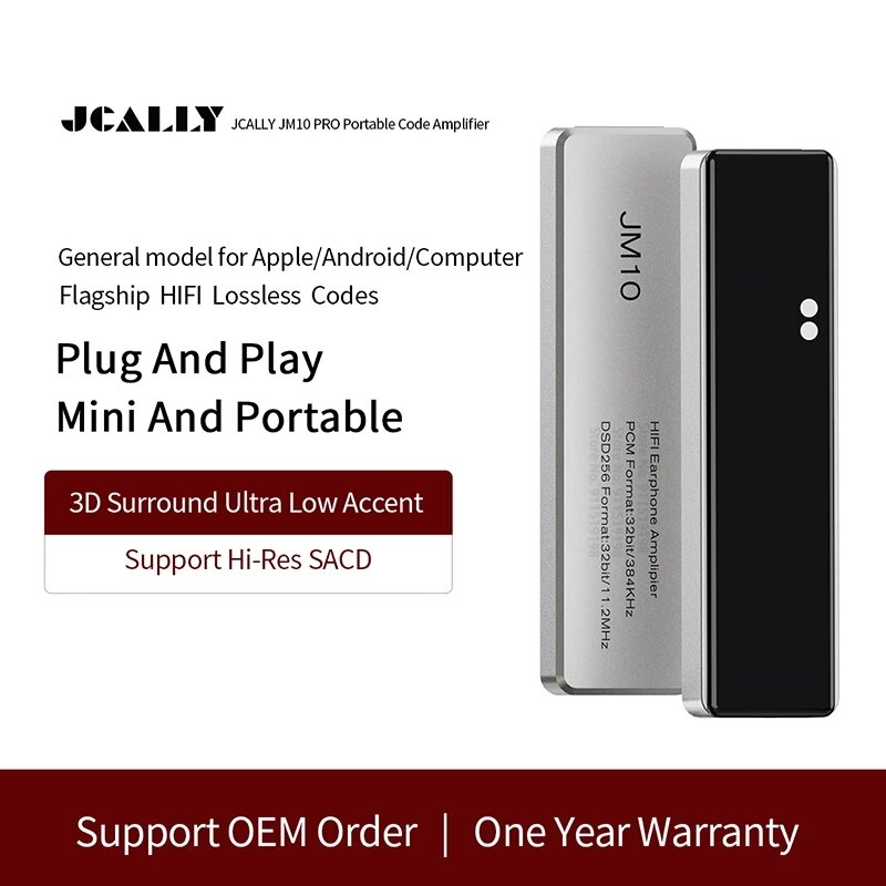 JCALLY JM10 DAC Amplifier HiFi Decoding CS43131 DSD256 USB Type C To 3.5MM Can Push 600ohm for Android iOS computer Sonata DC03
