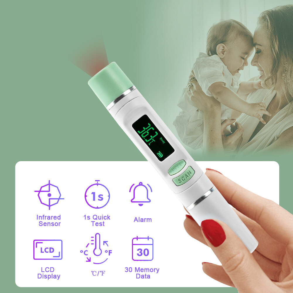 Docooler Mini Portable Non-Contact Infrared Thermometer 1S Quick Measurement Body / Room / Objects' Surface 3 Temperature Modes Home/Office/Traval Use for Baby Adult