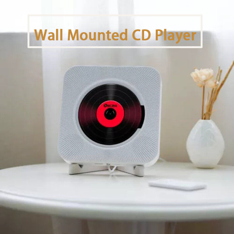 Wall Mounted CD Player Surround Sound FM Radio Bluetooth USB MP3 Disk Portable Music Player Remote Control Stereo HiFi Speaker Home