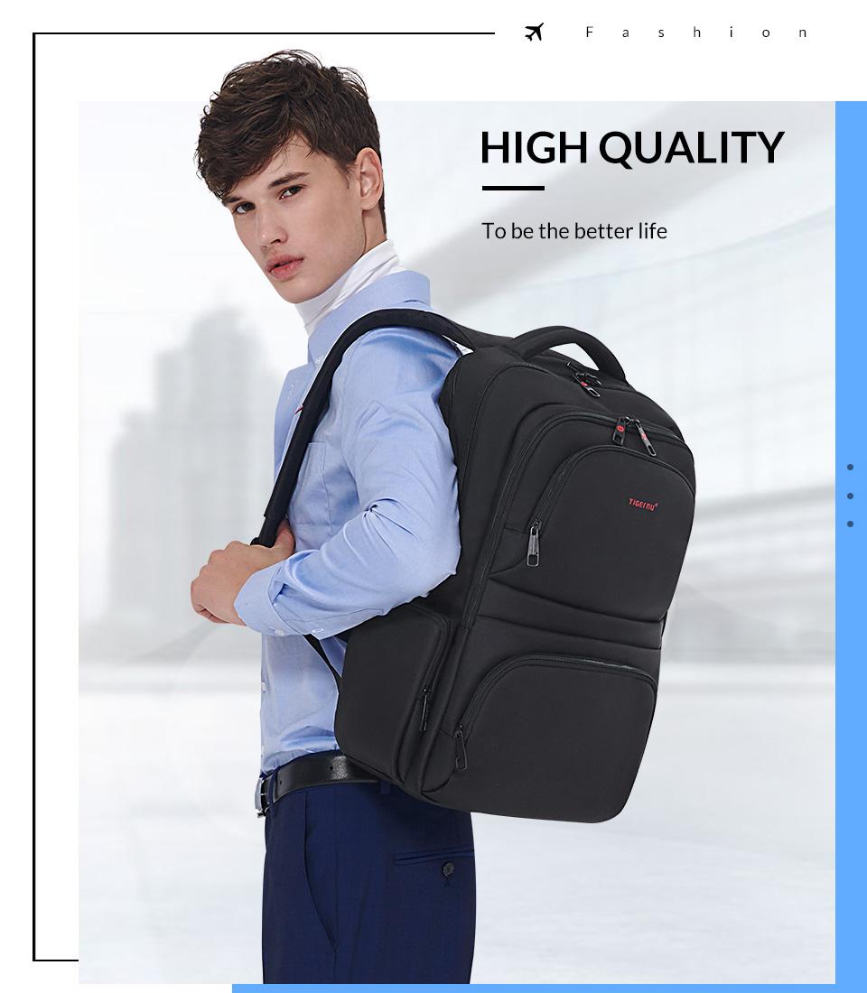 【SHIP FROM MALAYSIA】Tigernu Waterproof Nylon Multi-functional Travel Business Casual Backpack for 12.1-15.6  Laptop T-B3140(black)