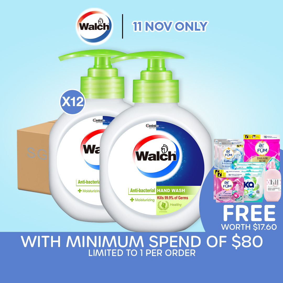 Walch Antibacterial Handsoap 525ml x 12 bottles - Moisturizing / Refreshing / Sensitive