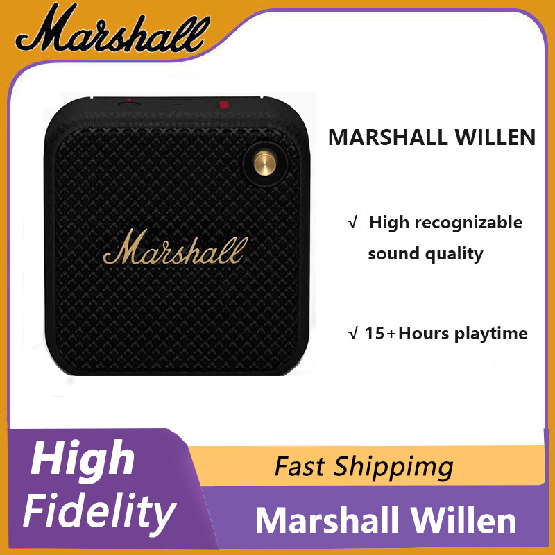 For Original Marshall Willen Portable Bluetooth Speaker Wireless Home Outdoor and Mini Speaker Wireless Rock Subwoofer