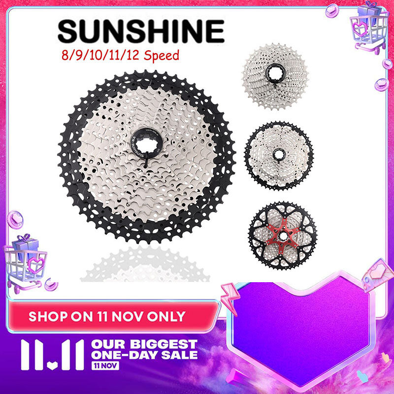 Christmas Gift SUNSHINE Cassette 8 9 10 11 12 Speed Cogs MTB Mountain Bike Road Bike 25T/28T/32T/36T/40T/42T/46T/50T/52T Cogs Sprocket For SHIMANO 8/9/10/11/12 Speed Cassette Bicycle Accessories store