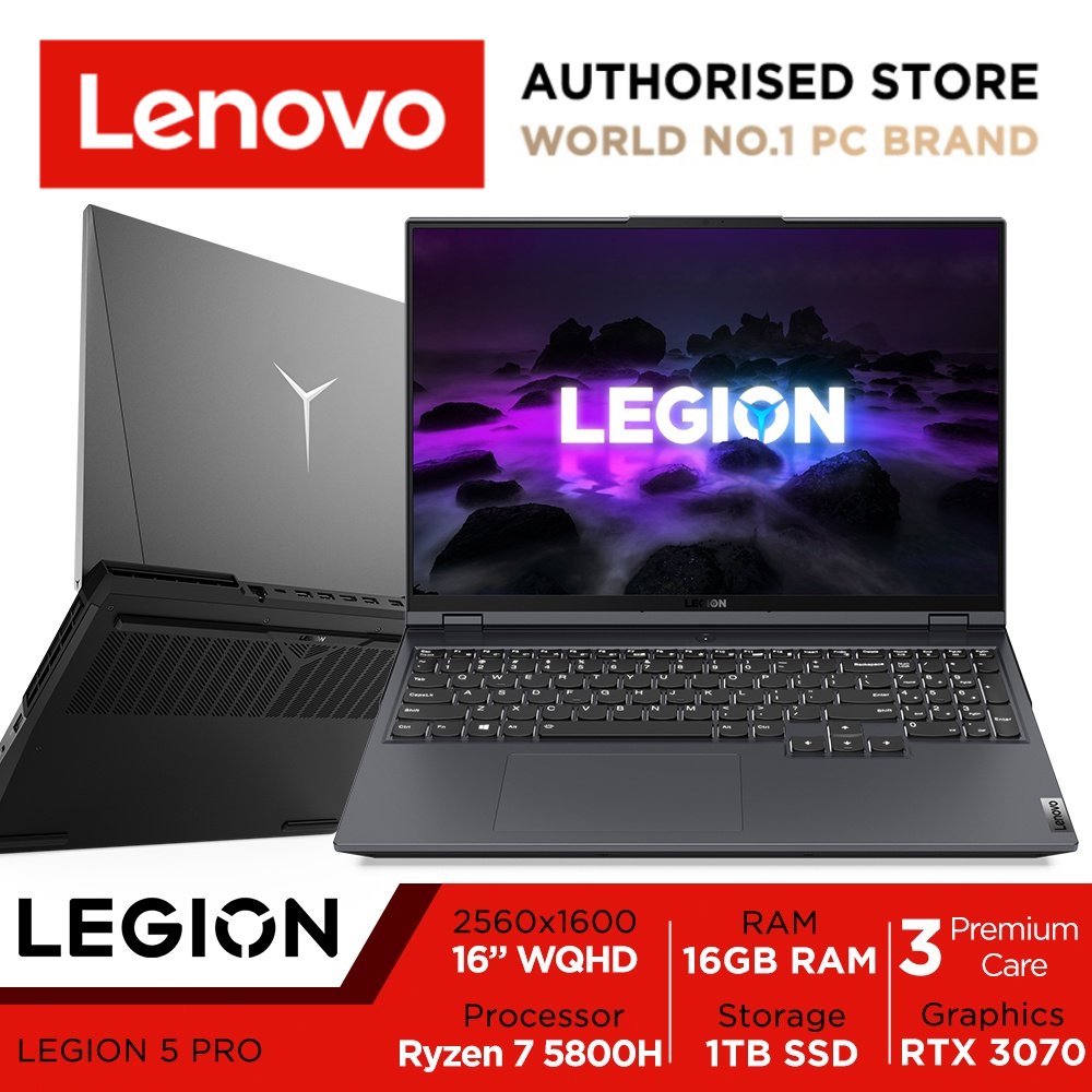 [11.11 KillerDeal] Lenovo Legion 5 Pro (16inch) | 82JQ000NSB | 16inch QHD 165Hz 500nits G-Sync | AMD Ryzen 7 5800H | NVIDIA GeForce RTX 3070(140W) | 16GB DDR4 | 1TB SSD | Win11 Home | 3Y Premium Care