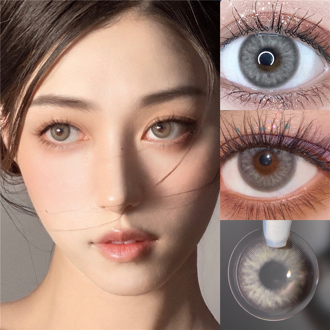 diamond gray brown crazy small big beauty pupil Colored Contact Lenses for eyes Cosmetic Natural contact lens yearly Natural make up 0-800 Degrees Myopia Prescription