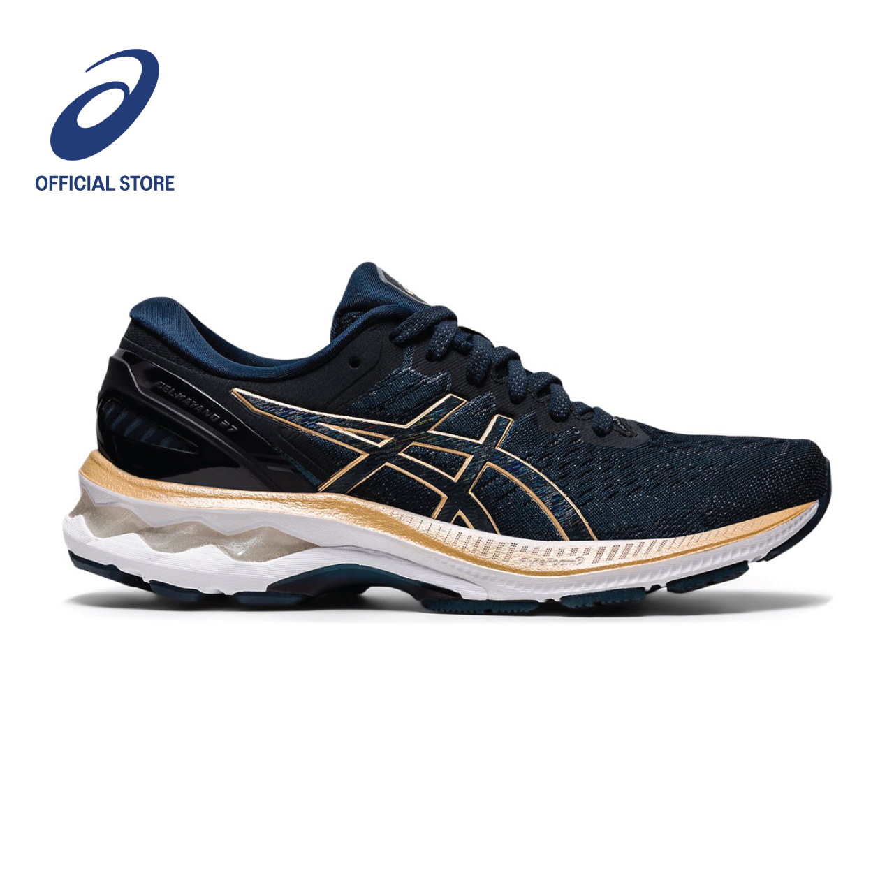ASICS Women GEL-KAYANO 27 Running Shoes in French Blue/Champagne