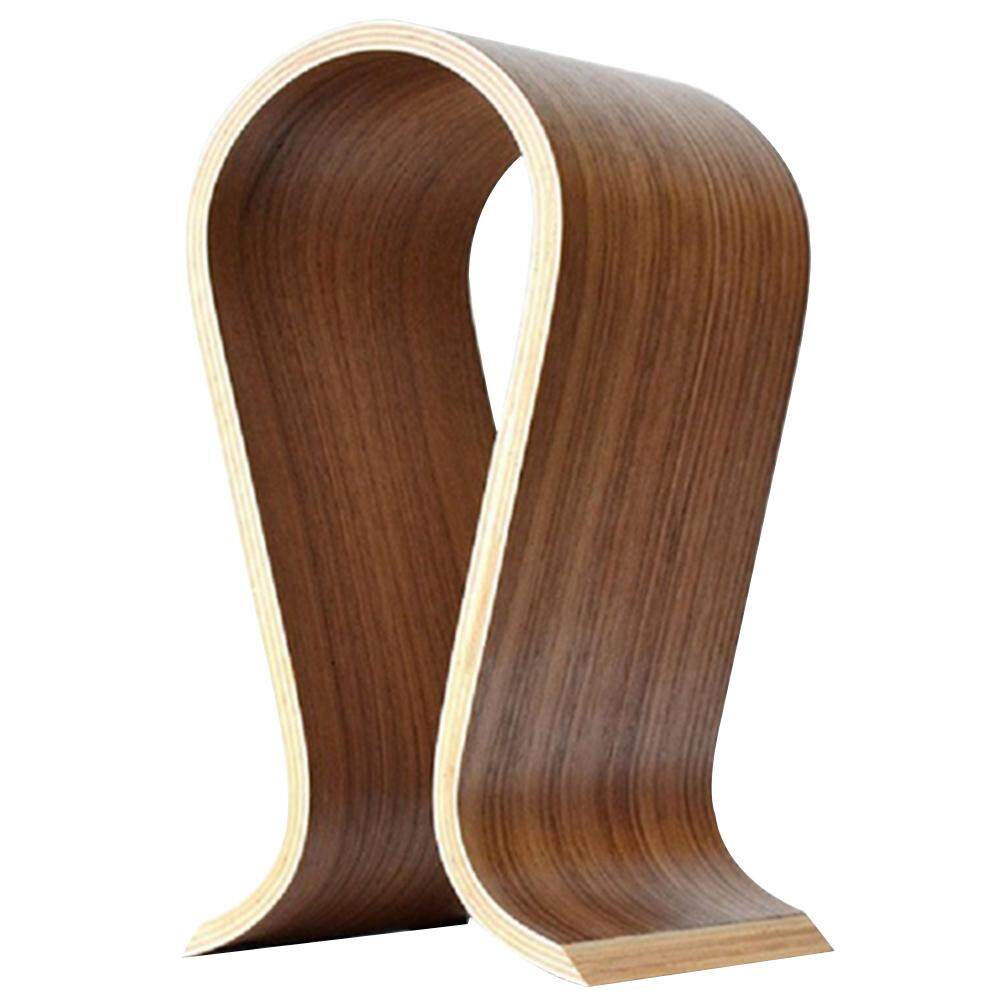 Walnut Finish Wooden Headphones U Shape Stand/Hanger/Holder