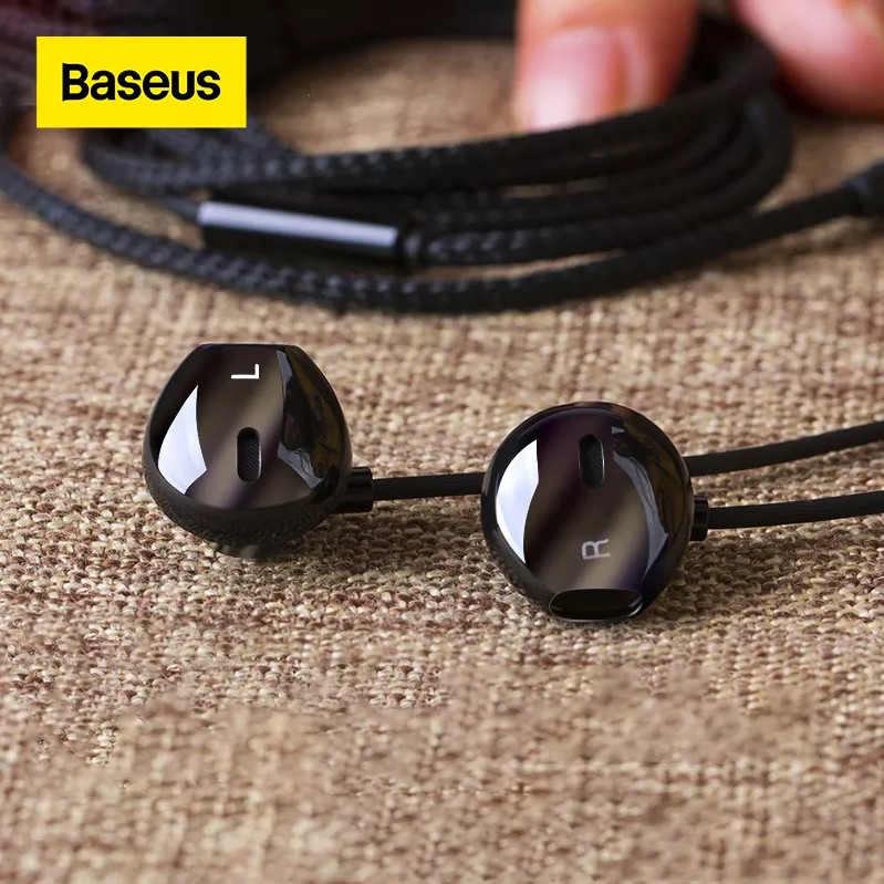 Baseus H06 In Ear Earphones 3.5mm Wired Earphones HiFi Stereo Bass Headphone Lateral Wired Audio Headset with Microphone