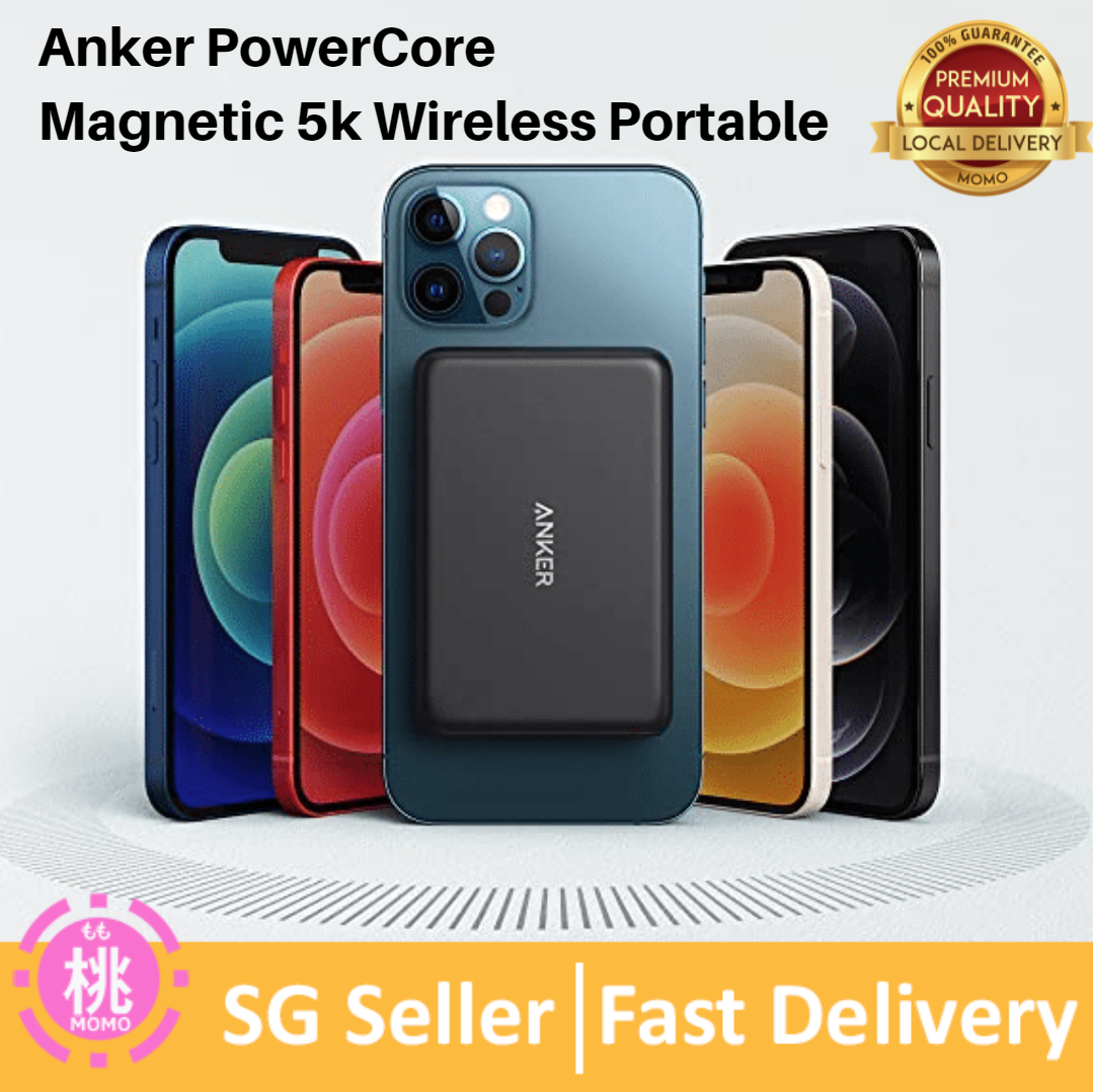 Anker PowerCore Magnetic 5000mah Magsafe Powerbank Magnetic 5k Wireless Portable Charger, 5000mAh Power Bank with USB-C Cable, Design for iPhone 13 / 12