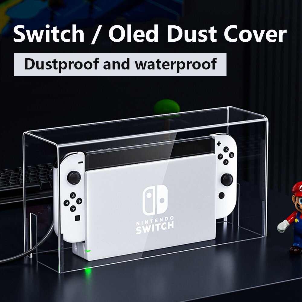 Protective Case For Nintendo Switch Dust Cover Switch / OLED Game Console Logo Dust Cover Acrylic Transparent Cover
