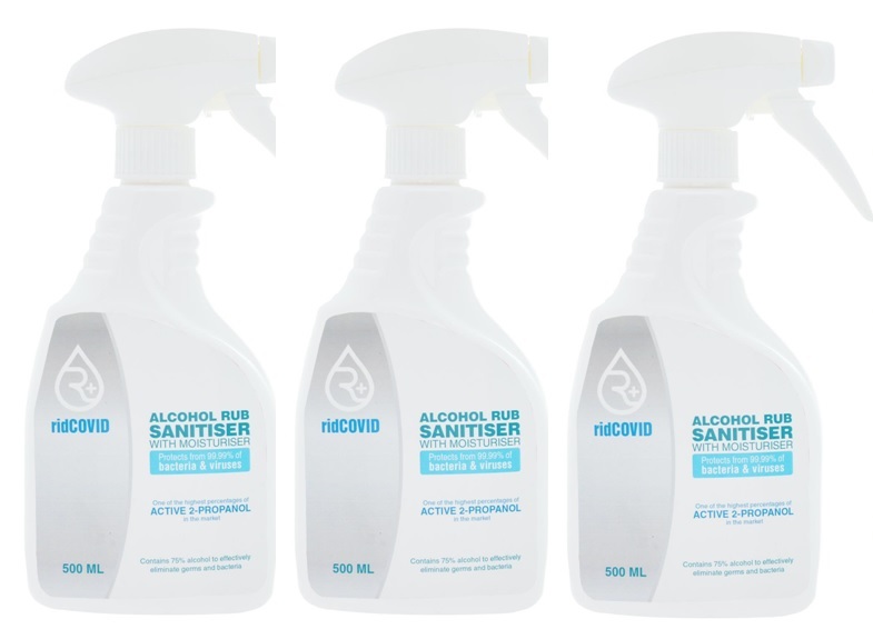BUNDLE DEAL! ridCOVID Hand Sanitiser 75% / Hand Moisturizer Alcohol Rub 500ML X 3