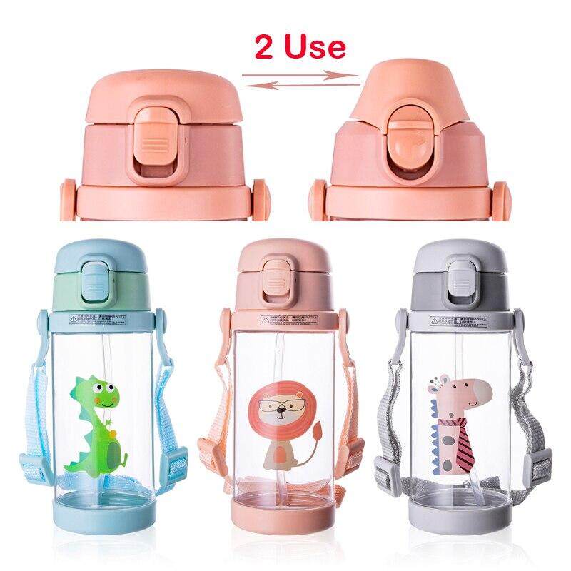 2Pcs Lid BPA Free New Baby Training Bottle Infant Leak-Proof Cup Drinker Toddler Anti-fall Water Bottle Kid Healthy Drink Kettle