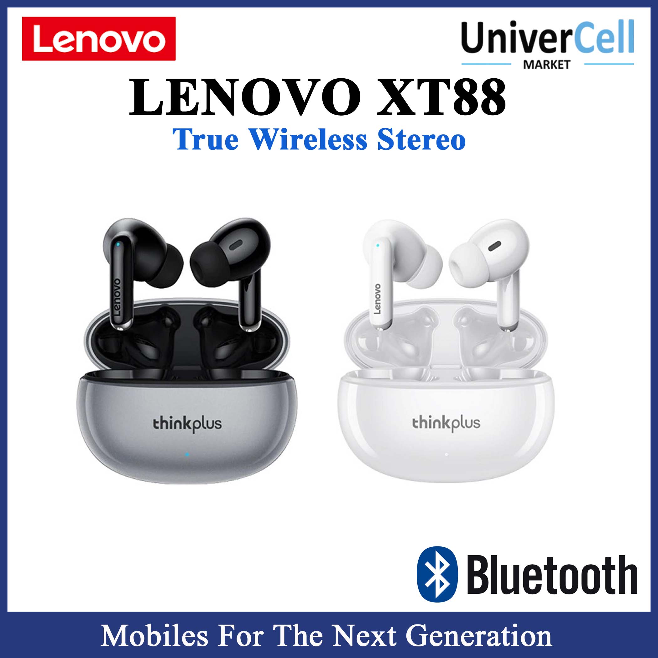 Lenovo XT88 TWS | Bluetooth 5.3 | Noise Reduction | Dual Stereo | Brand New With warranty