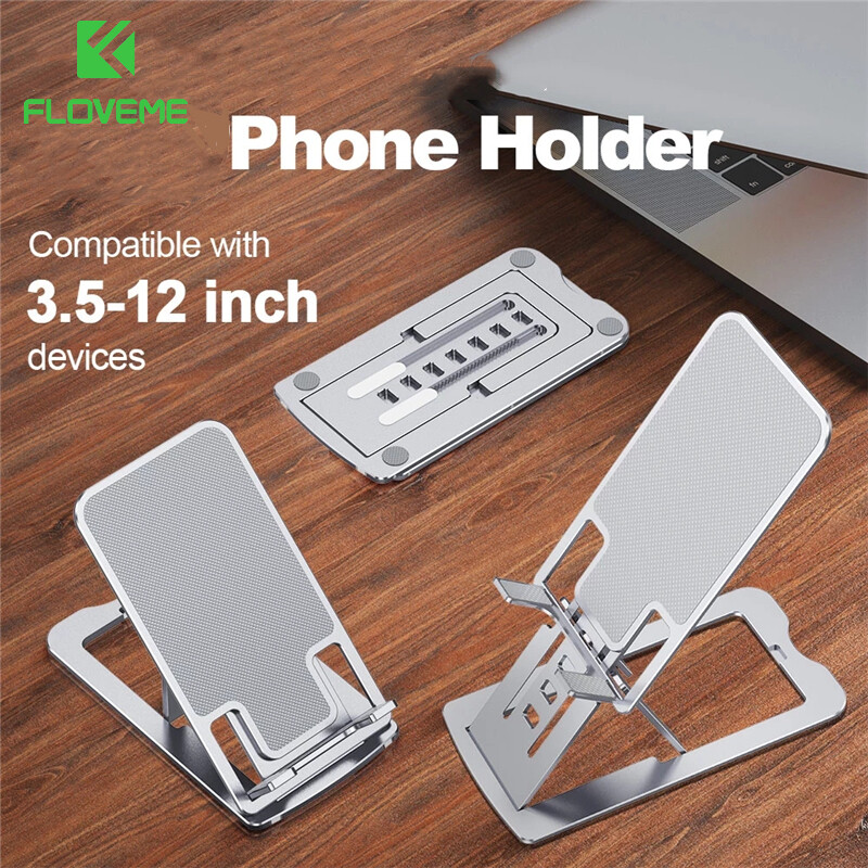 FLOVEME 2021 Metal Desktop Tablet Holder Table Cell Foldable Extend Support Desk Mobile Phone Stander Rack For iPhone iPad Adjustable