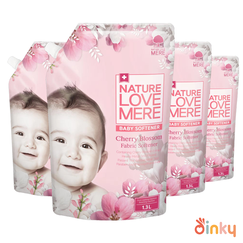 【Nature Love Mere 네이쳐러브메레】4 Refill Bundle Packs Baby Fabric Softener Cherry Blossom Korea Natural Premium Cleaning agent - by the dinky shop