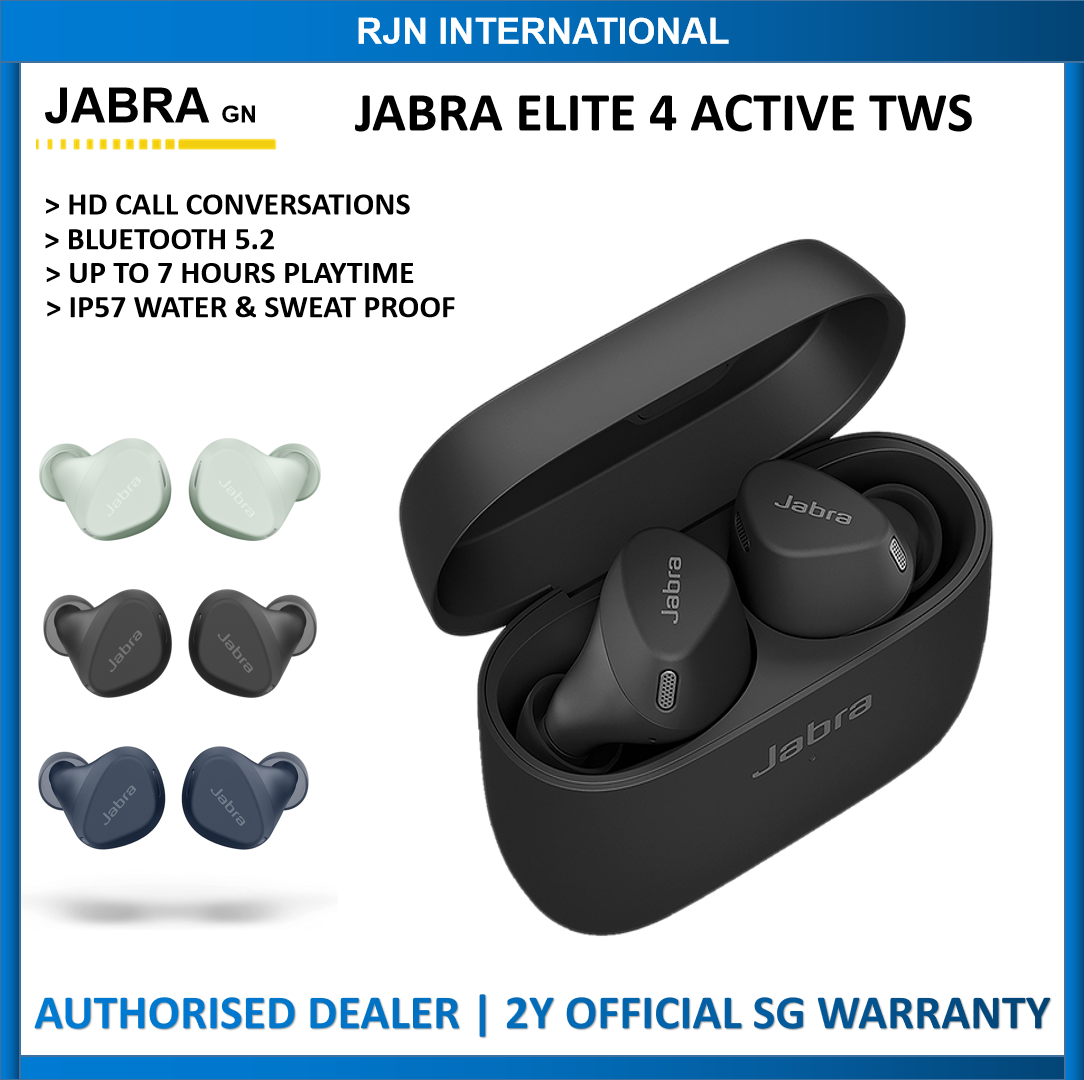 Jabra Elite 4 Active Anc True Wireless Sports Earbuds Fit with 1px5 water and dust proof and 2y warranty