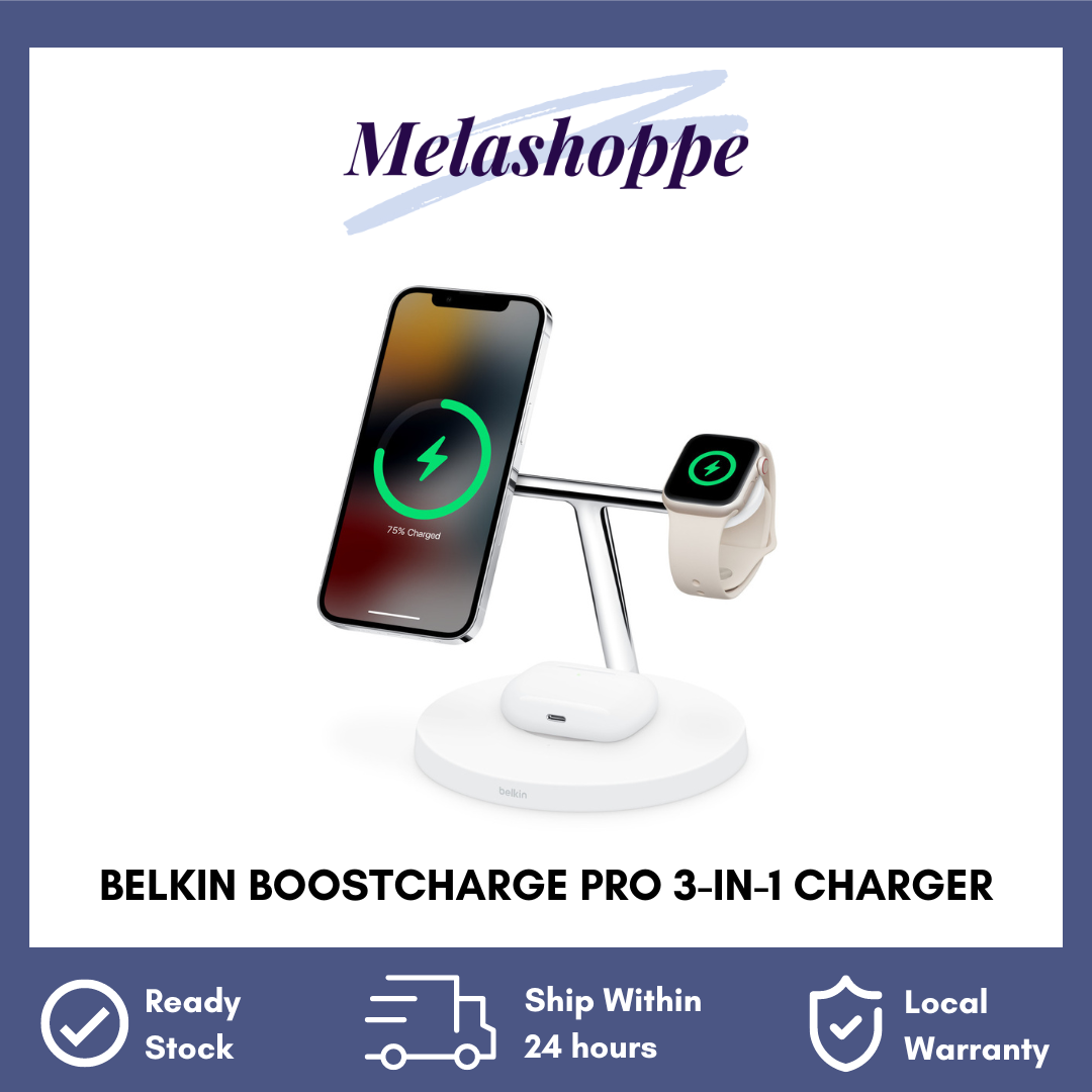 Belkin BoostCharge Pro 3-In-1 Wireless Charging Stand with MagSafe