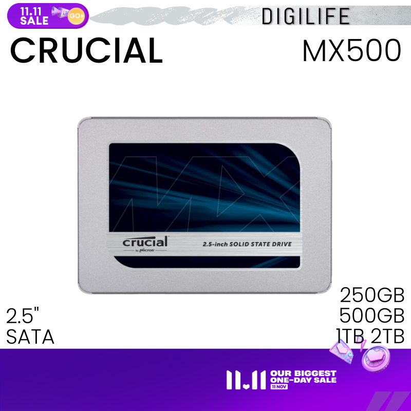 Crucial MX500 250GB 500GB 1TB 2TB 3D NAND SATA 2.5 Inch Internal SSD