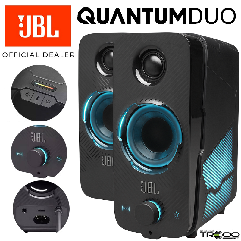 JBL Quantum Duo Wireless Bluetooth/USB PC Gaming Desktop Speakers
