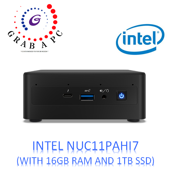 INTEL NUC 11 PERFORMANCE KIT NUC11PAHi7 BUNDLE WITH 16GB RAM AND 1TB SSD (NUC 11 RNUC11PAHi70Z00)(WITH 3 PIN POWER CORD)(WITHOUT INBUILT MIC)