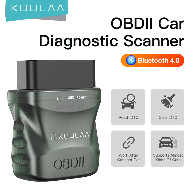 KUULAA ELM327 V1.5 OBD2 Scanner Bluetooth 4.0 OBD 2 Car Diagnostic Tool for IOS Android PC ELM 327 Scanner OBDII Reader