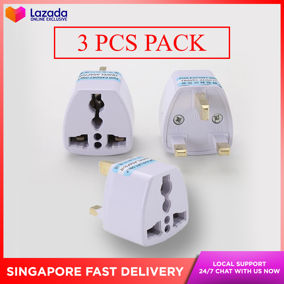 【SG READY STOCK】【FAST DELIVERY】UNIVERSAL 3-PIN ADAPTOR FOR UK, SINGAPORE POWER SOCKETS 3 Pin Adapter Converter Travel UK Plug Socket China to Malaysia Plug Adapter Universal 3-Pin Adapter for SG and U