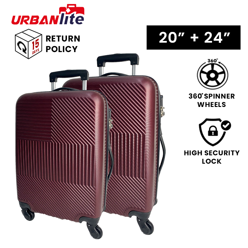 [SG Ready Stock] URBANLite RAY - 20 inch+24 inch 360° Spinner Wheel ABS Hard Case Luggage ULH9917 3 Working Days For Delivery By Universal Traveller