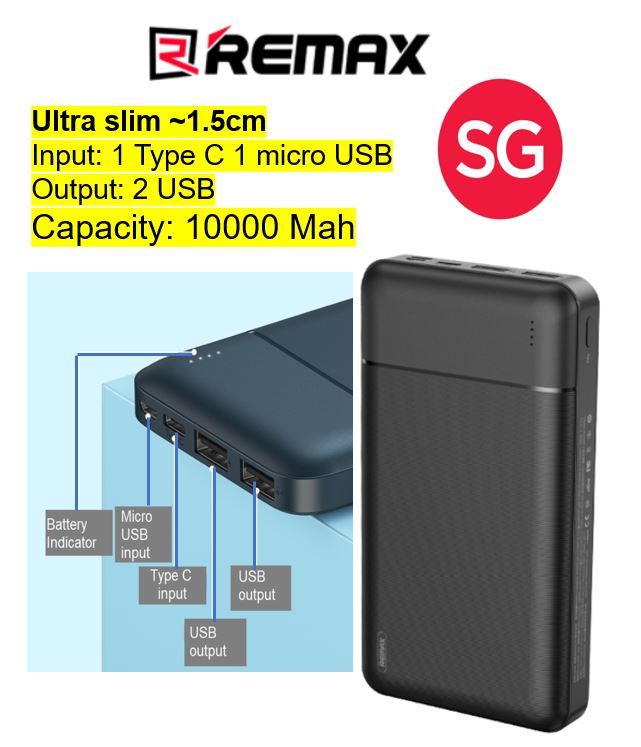 Fast Charging Remax 10000 Mah Power Bank Powerbank