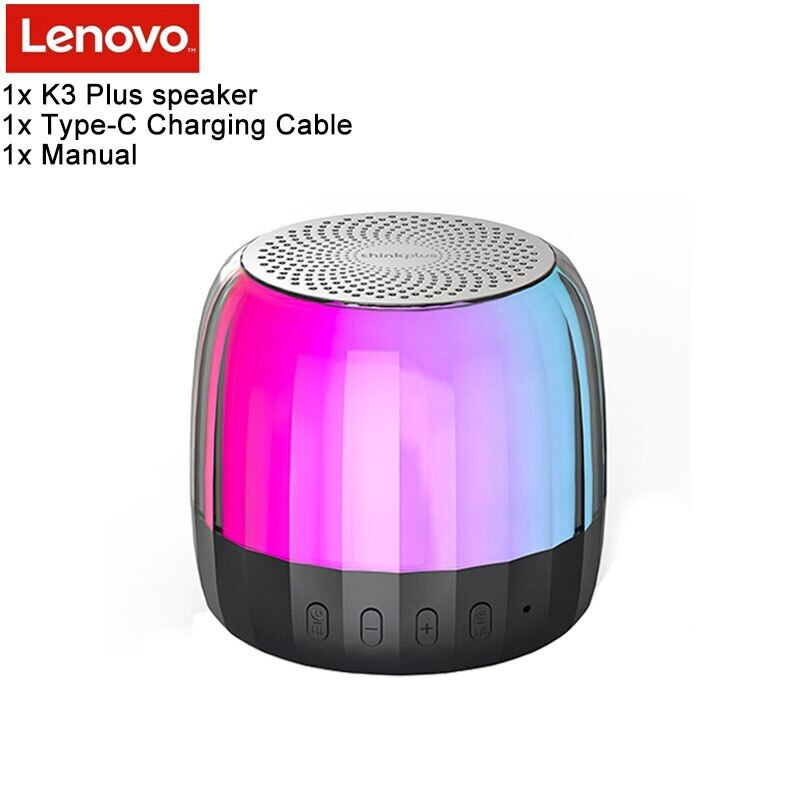 Lenovo K3 Plus Bluetooth Speaker RGB Portable Wireless Speaker High Quality Stereo For Car Mini Outdoor Sports Smart Audio