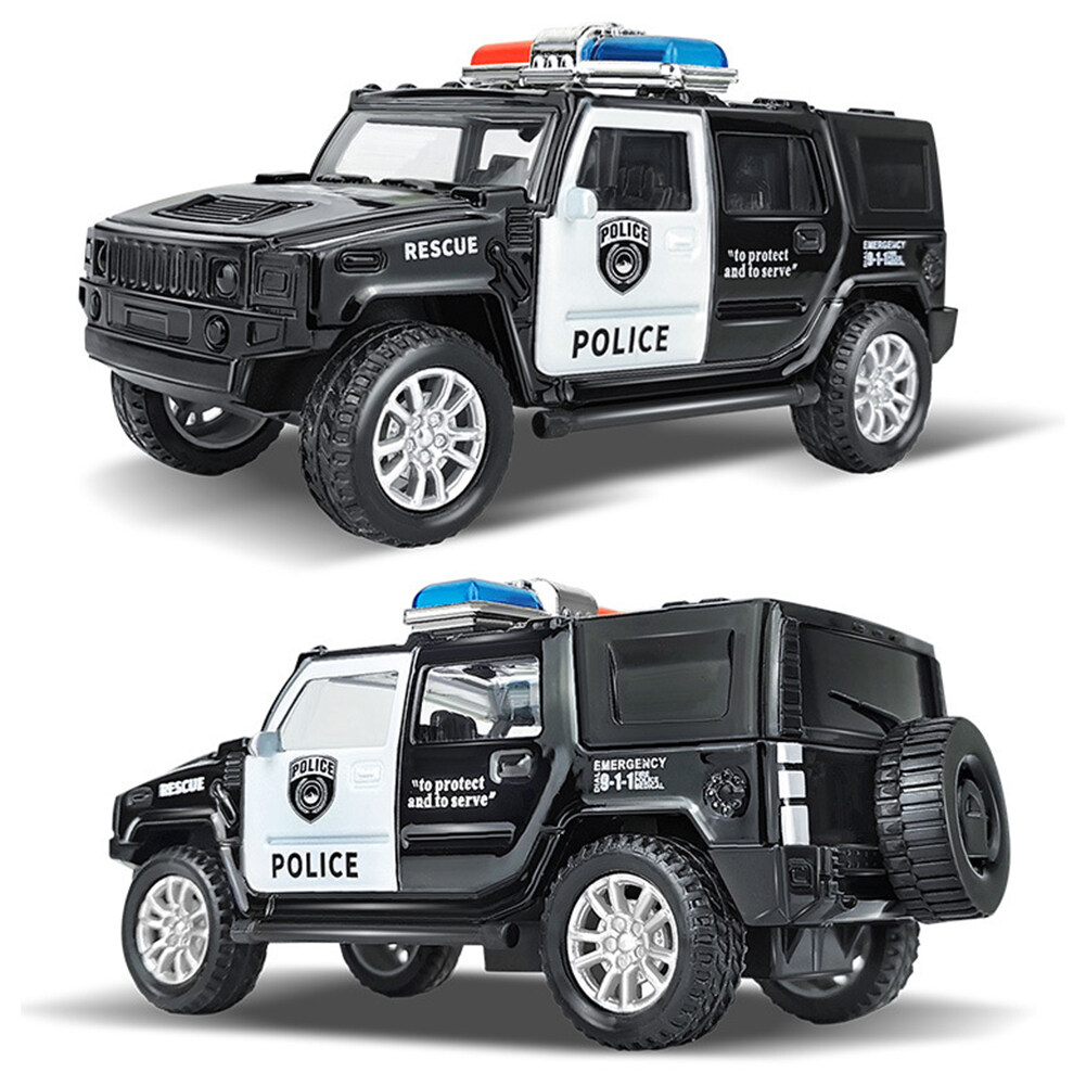 【Available,Fast Ship】1/36 Durable Simulation Metal Plastic Police Car Vehicle Pull Back Truck Model Kids Toy Christmas Gift