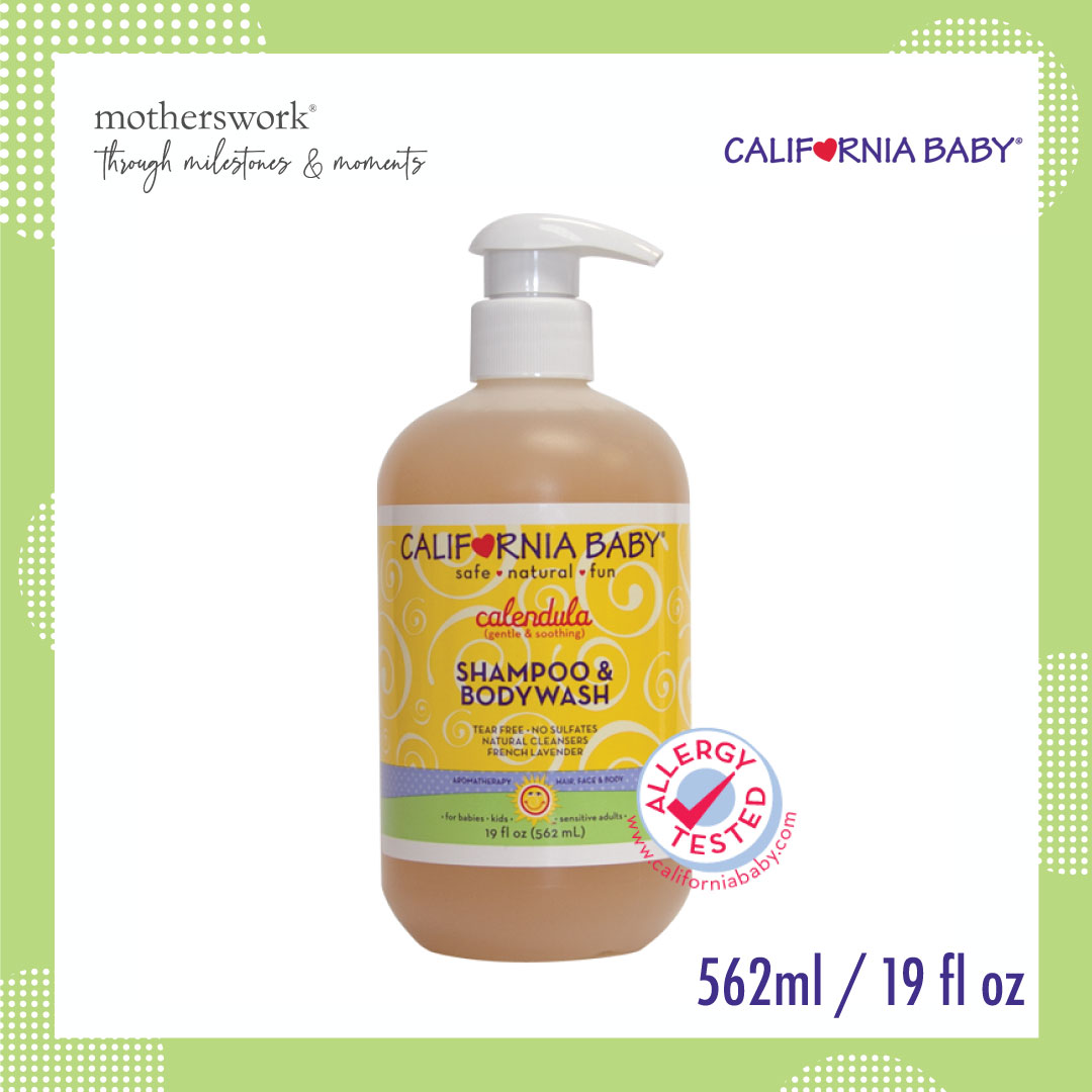 California Baby Calendula Shampoo & Bodywash 19oz (Expiry July 2024) | Suitable For Baby / Kids / Adults | baby shampoo / baby body wash / kids shampoo / shampoo for kids / hair shampoo for kids / bod