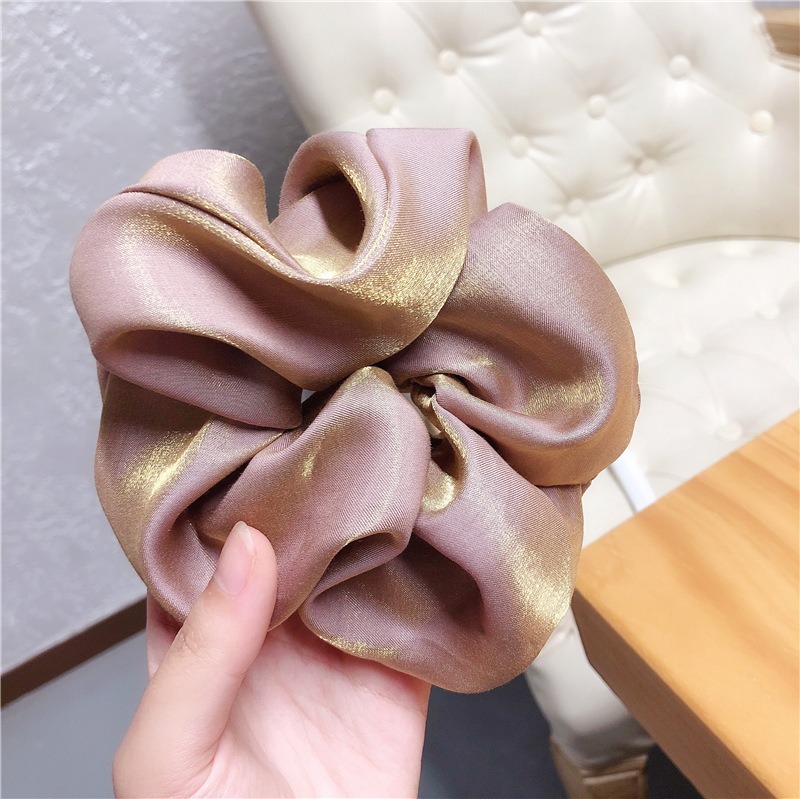 [SG | Fluffy] Vintage Pearly Light Silky Satin Big Scrunchies Women Hair Ties -  Big Scrunchy Hair Bands Elastic Hair Accessories Soft Large Scrunchies For Girl Women