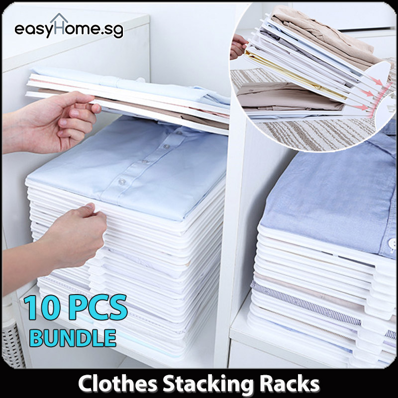 Clothes Stacking Racks (Bundle of 10pcs) / Storage Shelves / Wardrobe Closet Organizer Board