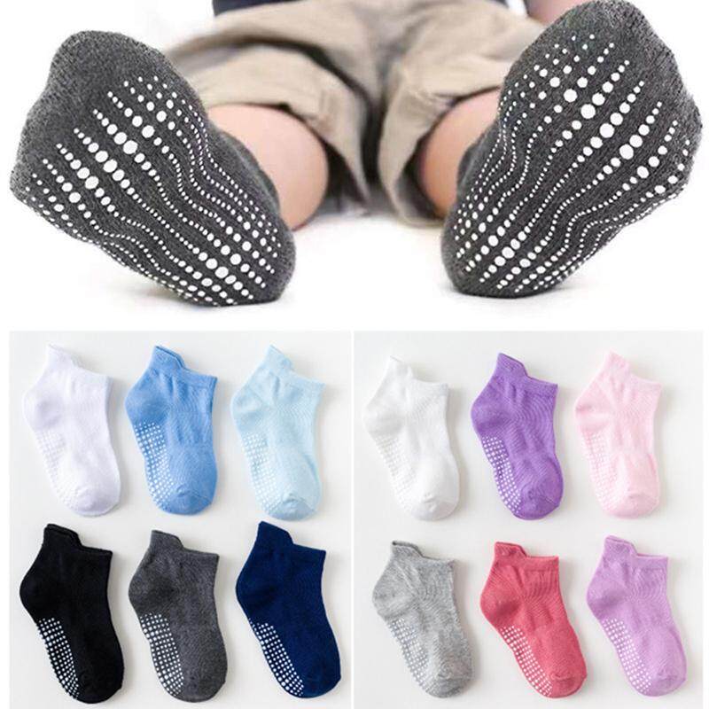 6Pairs/Lot Candy Color Socks Lovely Baby Kids Anti Slip Socks Summer Autumn Casual Boys Girl Cotton Floor Socks 0-6 Years