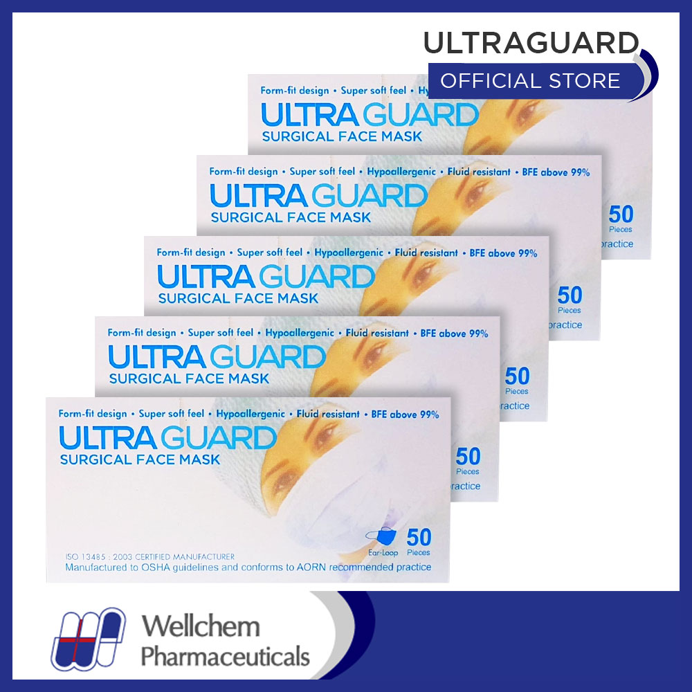 [BUNDLE OF 5] ULTRAGUARD 3PLY SURGICAL DISPOSABLE FACE MASK