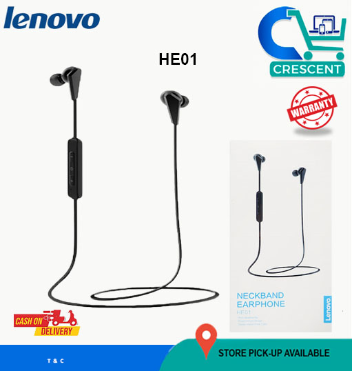 Lenovo HE01 Bluetooth 5.0 Neckband Wireless Earphones Stereo Sports Magnetic Bluetooth Headset Sports Running Waterproof