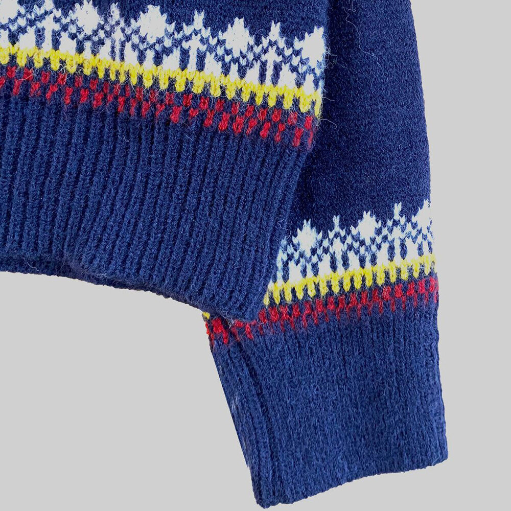 Christmas Sweater Couple Christmas Deer Snowflake Sweater Knitted O-neck Sweater Men Ladies Christmas Sweater All-match Daily Simple Pullover Female Male Long Sleeve Sweater Ugly Christmas Crew Neck S