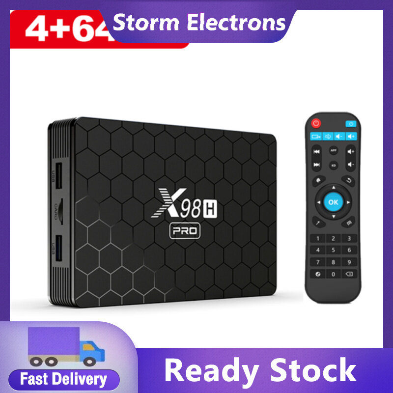 SE Smart Tv Box Android 12 X98h Pro Quad Core 4k Media Player 2.4g 5g Wifi Bluetooth-compatible 5.0 Vp9 Profile 2 Decoder