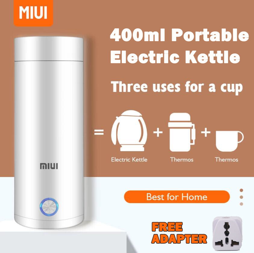 Portable Water Bottle Mini Travel Electric Kettle 300W Water Heating Cup Stainless Steel Thermal Flask Keep Warm Kettle