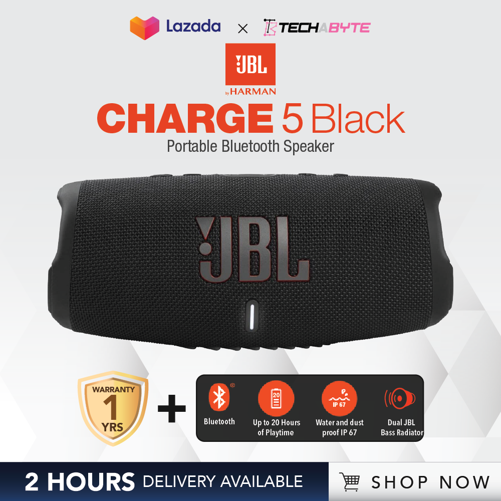 JBL Charge 5 Portable Waterproof Speaker with Power bank (2 HOURS DELIVERY AVAILABLE)