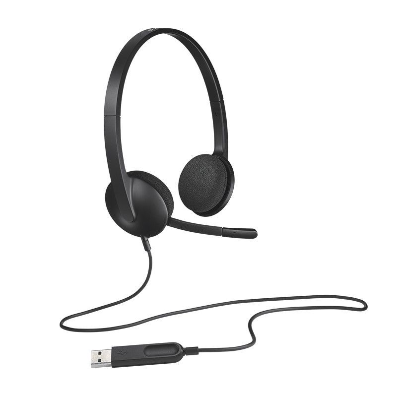 LOGITECH H340 USB COMPUTER HEADSET With digital audio AND MICROPHONE