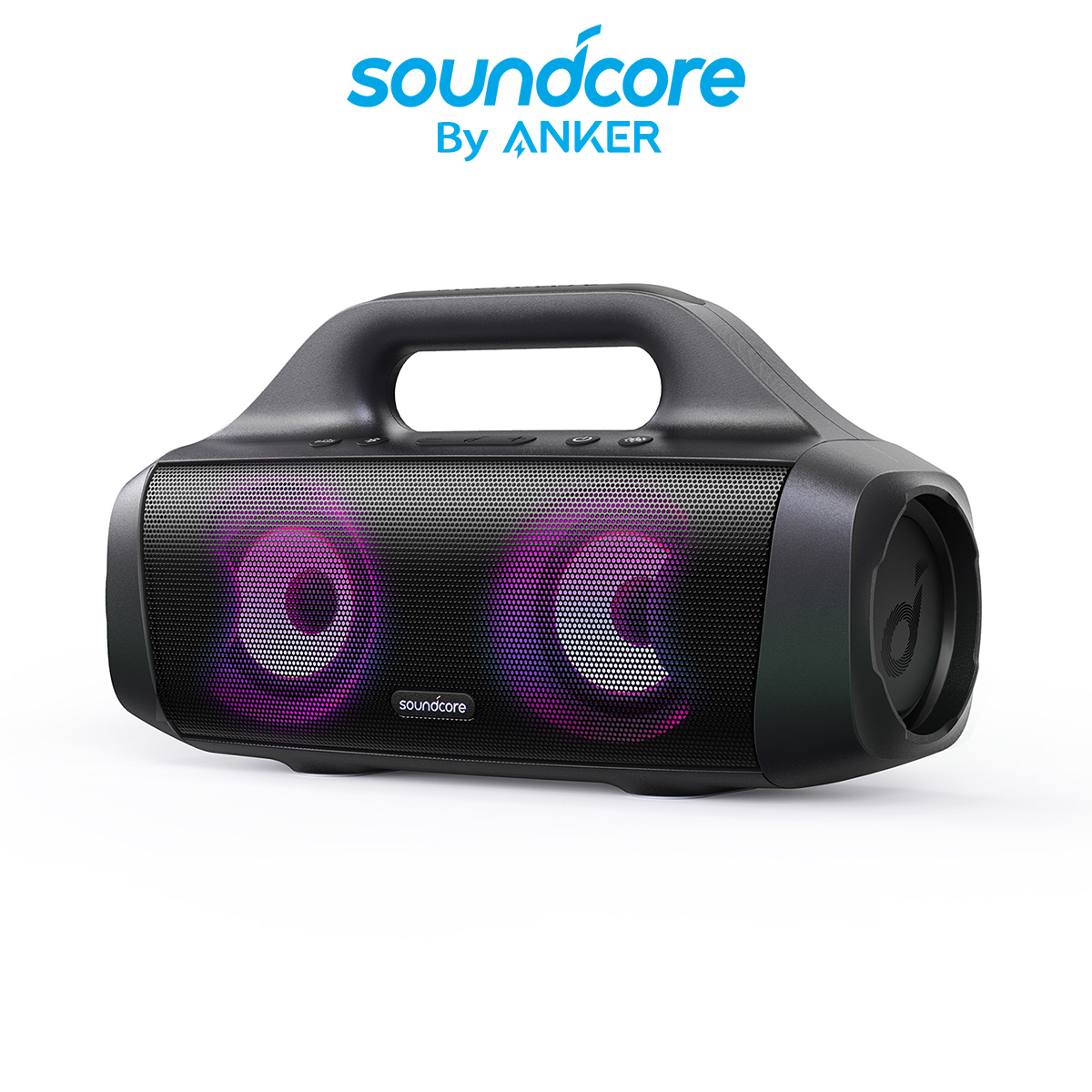 Soundcore by Anker Soundcore Select Pro, Outdoor Bluetooth Speaker with BassUp Technology, IPX7 Waterproof, 16H Playtime, App, LED Lights, Built-in Handle, Portable Bluetooth Speaker for Outdoors, Cam