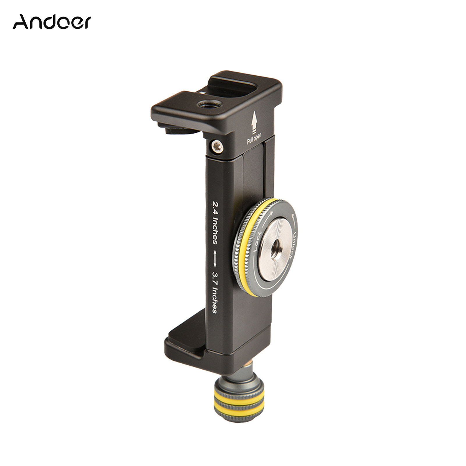 Andoer Smartphone Holder Clamp Tripod Mount with Standard Arca Swiss Mount Triple 1/4-inch Threads Cold Shoe Mount for Video Phone Microphone LED Light Mounting