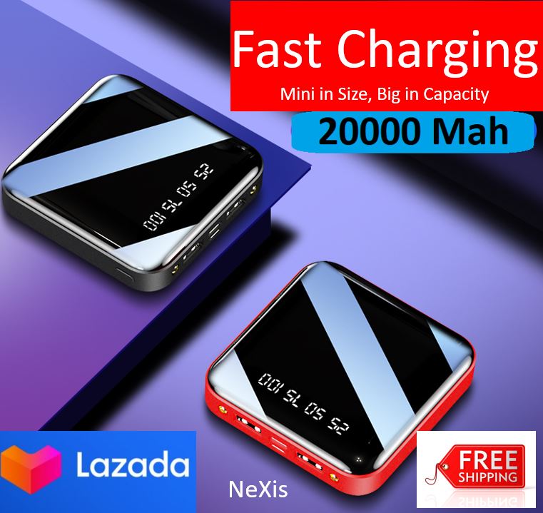 20000 Mah Power Bank Powerbank Fast Charging Dual Charging Emergency light