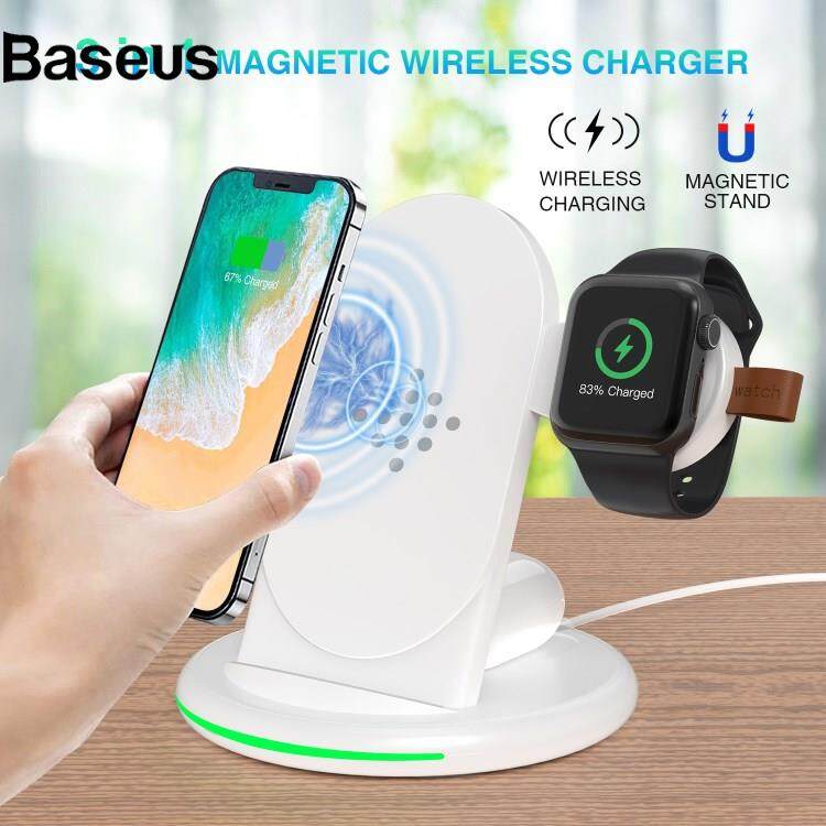 Baseus W-02 3 in 1 15W Wireless Charger for iPhone 13/12 Series/AirPods Pro Portable Charging Dock for Apple Watch